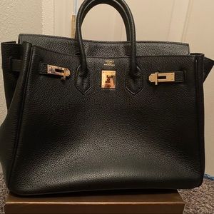 COPY - COPY - Birkin style Black 35 inch handbag